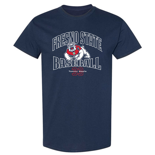 Fresno State - NCAA Baseball : Tommy Hopfe - Navy Classic Fashion Short Sleeve T-Shirt