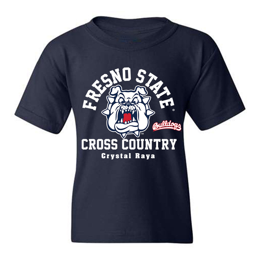 Fresno State - NCAA Women's Cross Country : Crystal Raya - Navy Classic Youth T-Shirt