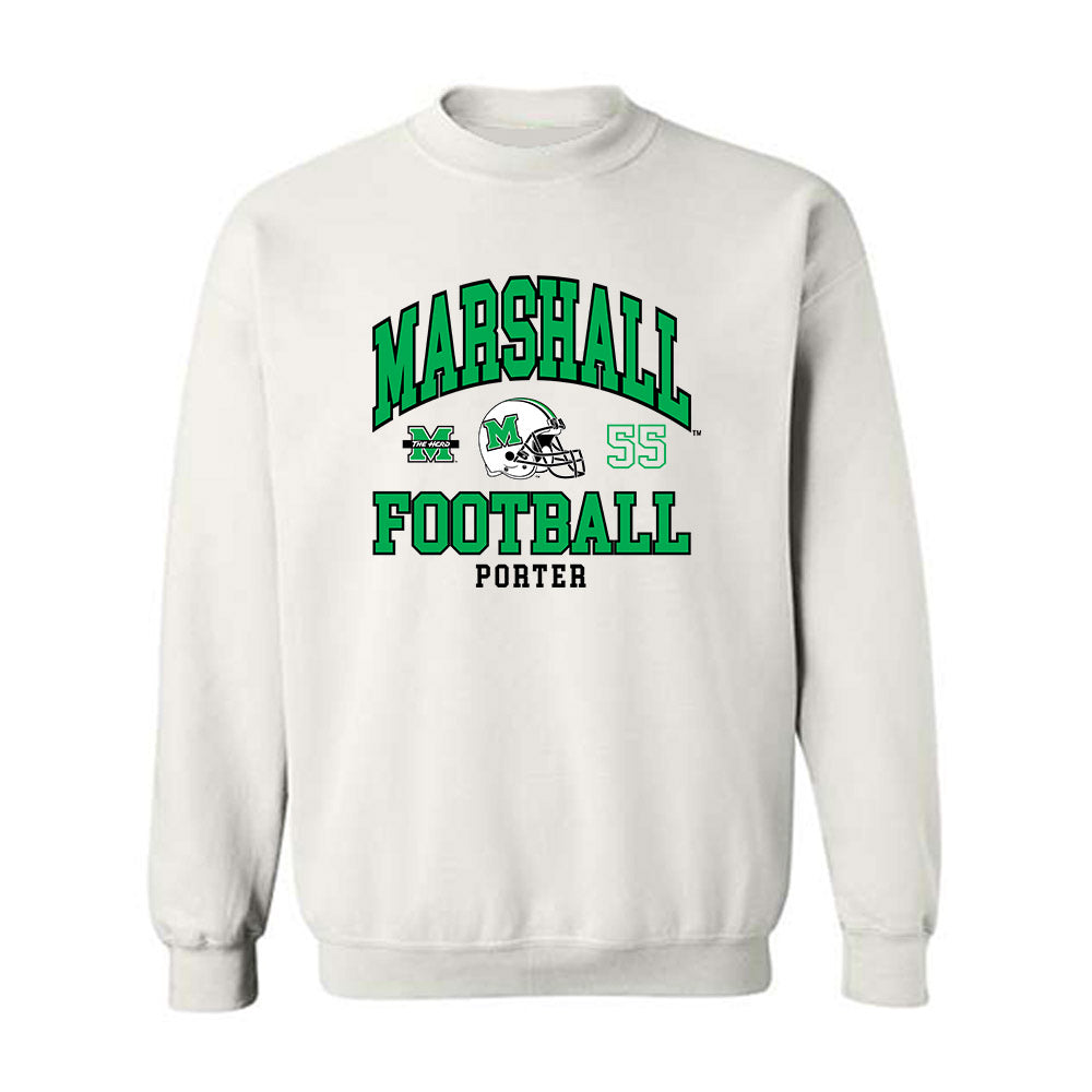 Marshall - NCAA Football : Owen Porter - White Classic Fashion Shersey Sweatshirt