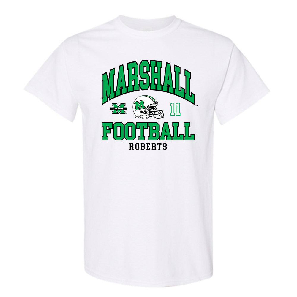 Marshall - NCAA Football : JJ Roberts - White Classic Fashion Shersey Short Sleeve T-Shirt