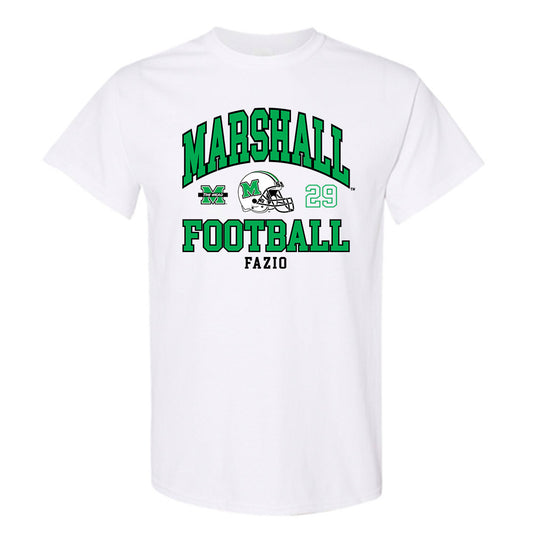 Marshall - NCAA Football : CJ Fazio - White Classic Fashion Shersey Short Sleeve T-Shirt