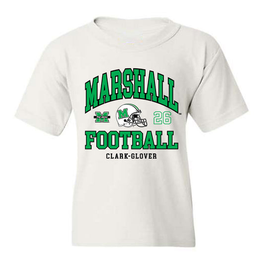 Marshall - NCAA Football : Caleb Clark-Glover - White Classic Fashion Shersey Youth T-Shirt