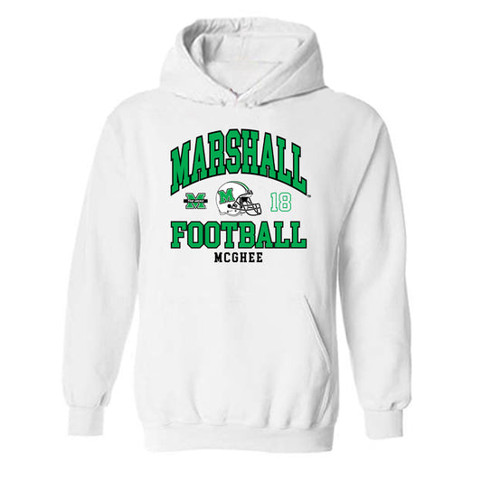 Marshall - NCAA Football : AG McGhee - White Classic Fashion Shersey Hooded Sweatshirt