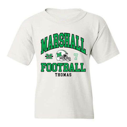 Marshall - NCAA Football : Chris Thomas - White Classic Fashion Shersey Youth T-Shirt