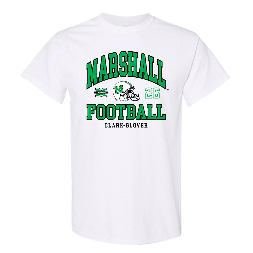 Marshall - NCAA Football : Caleb Clark-Glover - White Classic Fashion Shersey Short Sleeve T-Shirt