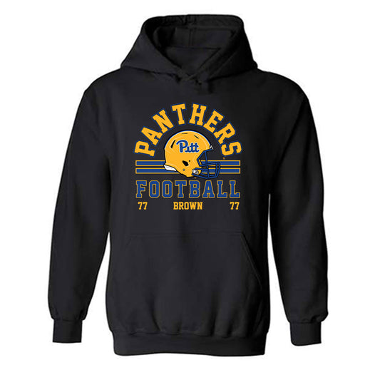 Pittsburgh - NCAA Football : Jackson Brown - Black Classic Fashion Shersey Hooded Sweatshirt