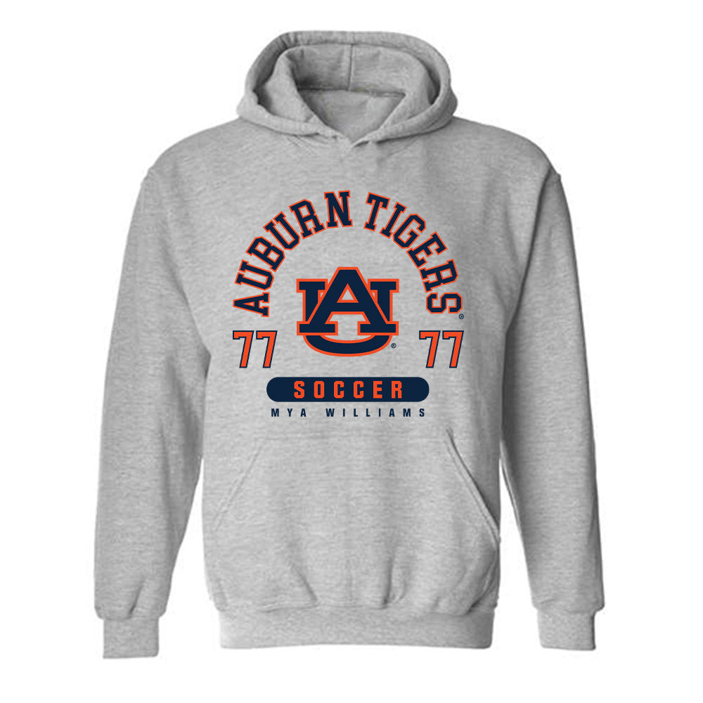 Auburn - NCAA Women's Soccer : Mya Williams - Grey Classic Fashion Shersey Hooded Sweatshirt