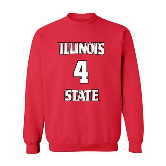 Illinois State - NCAA Men's Basketball : Myles Foster - Red Replica Shersey Sweatshirt