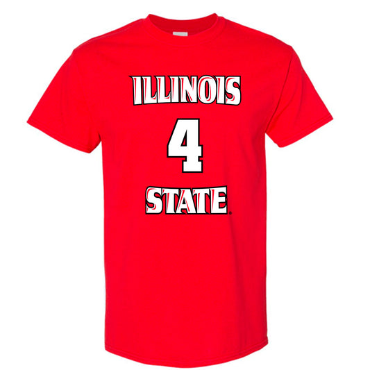 Illinois State - NCAA Men's Basketball : Myles Foster - Red Replica Shersey Short Sleeve T-Shirt