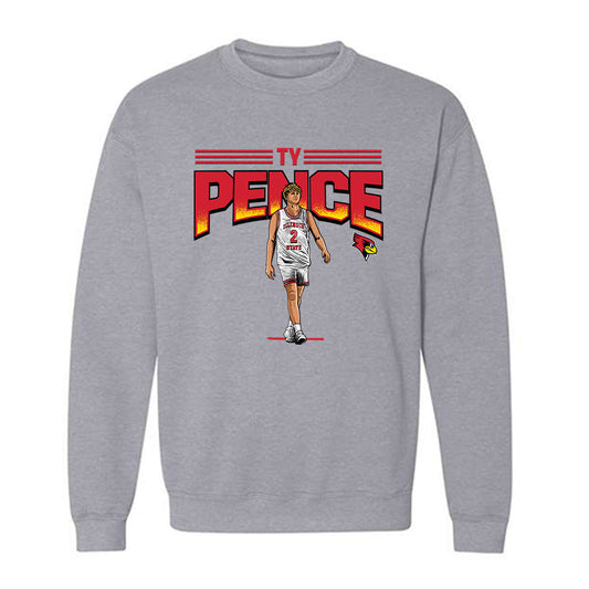 Illinois State - NCAA Men's Basketball : Ty Pence - Caricature Sweatshirt