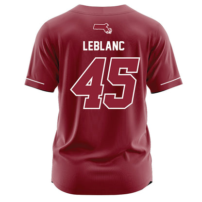 UMass - NCAA Baseball : Maxwell LeBlanc - Red Baseball Jersey