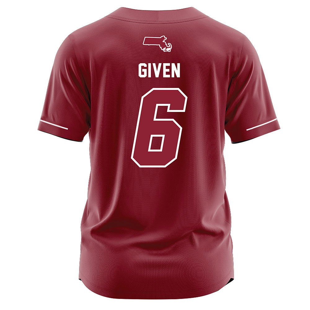 UMass - NCAA Baseball : Zack Given - Baseball Jersey Red