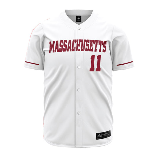 UMass - NCAA Baseball : Jack Beverly - White Baseball Jersey