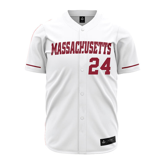 UMass - NCAA Baseball : Matt Travisano - Baseball Jersey White