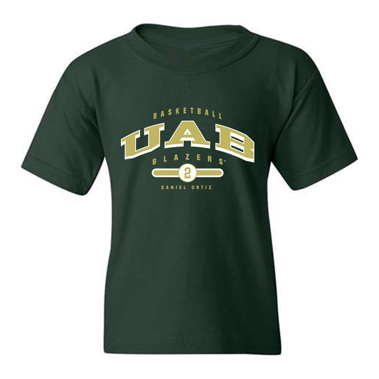 UAB - NCAA Men's Basketball : Daniel Ortiz - Forest Green Classic Fashion Youth T-Shirt