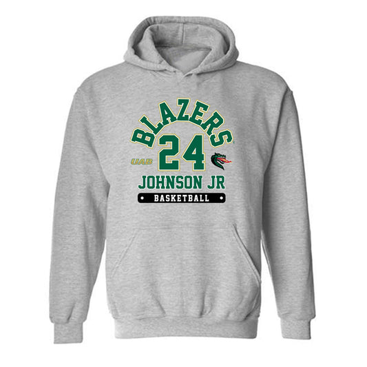 UAB - NCAA Men's Basketball : Efrem Johnson Jr - Grey Classic Fashion Hooded Sweatshirt