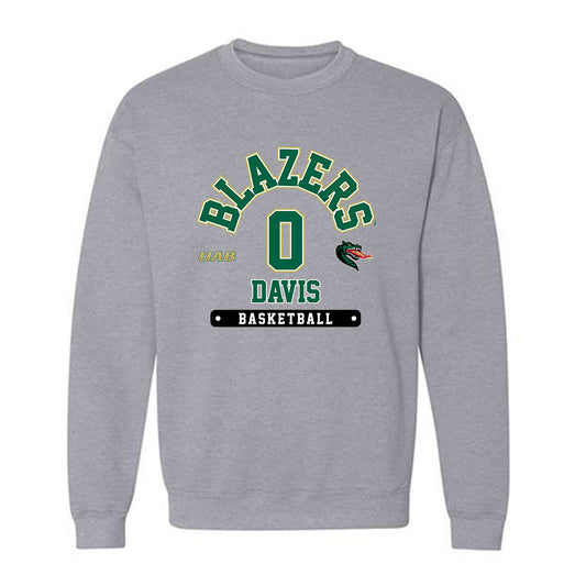 UAB - NCAA Men's Basketball : Javian Davis - Grey Classic Fashion Sweatshirt