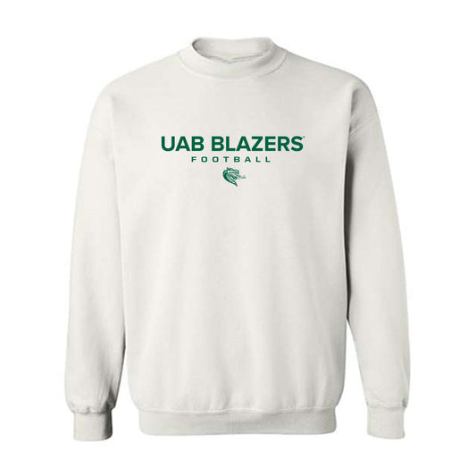 UAB - NCAA Football : Connor Harby - White Classic Sweatshirt