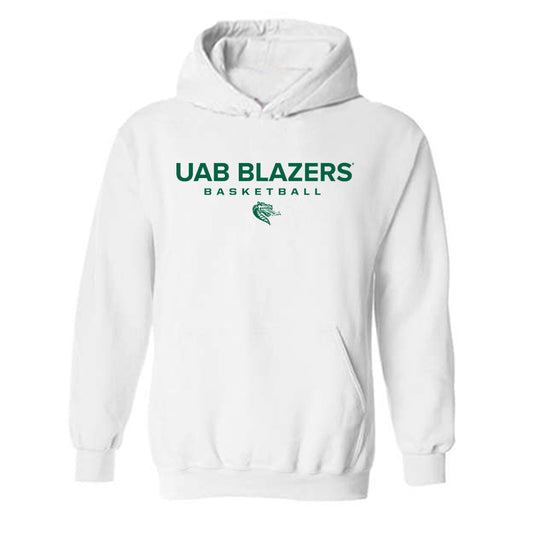 UAB - NCAA Men's Basketball : Alejandro Vasquez - White Classic Shersey Hooded Sweatshirt