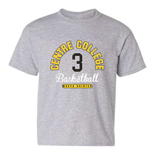 Centre College - NCAA Basketball : Makya Grinter - Sport Grey Classic Fashion Youth T-Shirt
