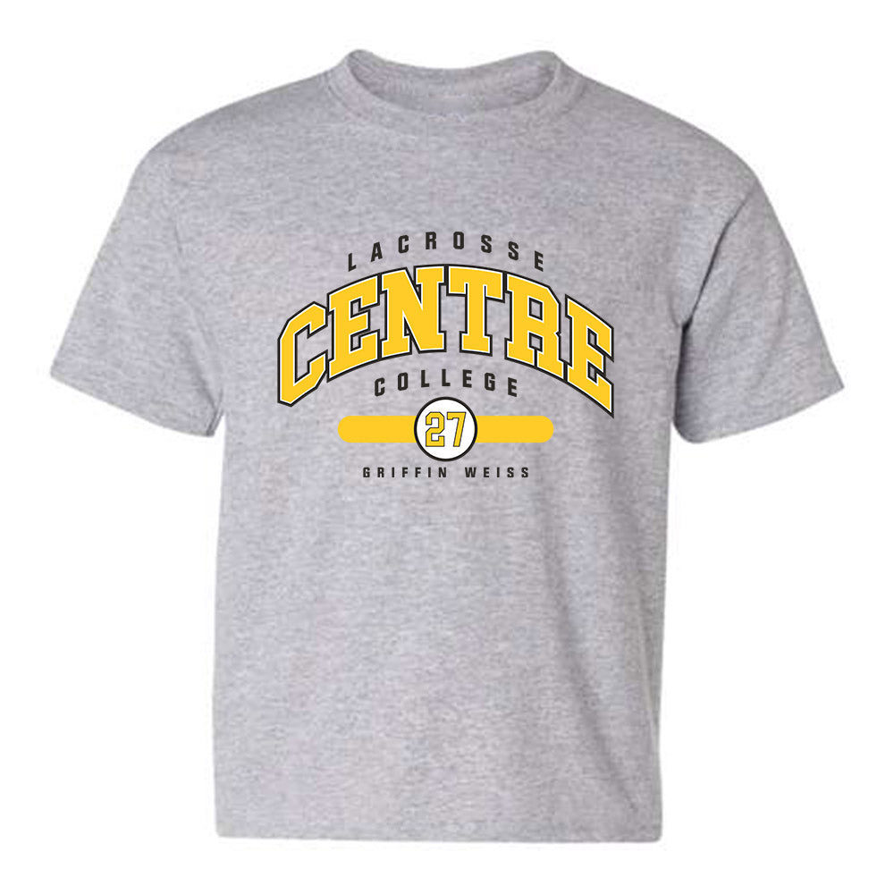 Centre College - NCAA Men's Lacrosse : Griffin Weiss - Grey Classic Fashion Shersey Youth T-Shirt