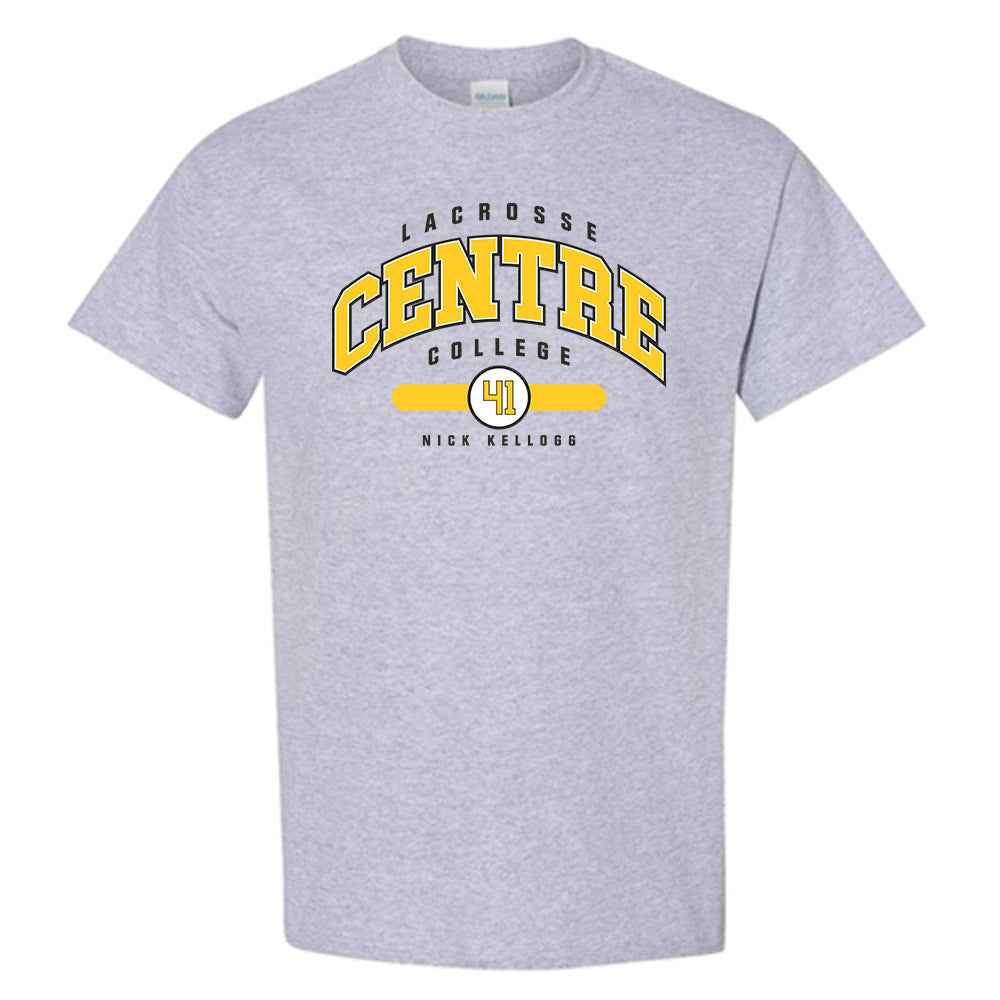 Centre College - NCAA Lacrosse : Nick Kellogg - Grey Classic Fashion Shersey Short Sleeve T-Shirt