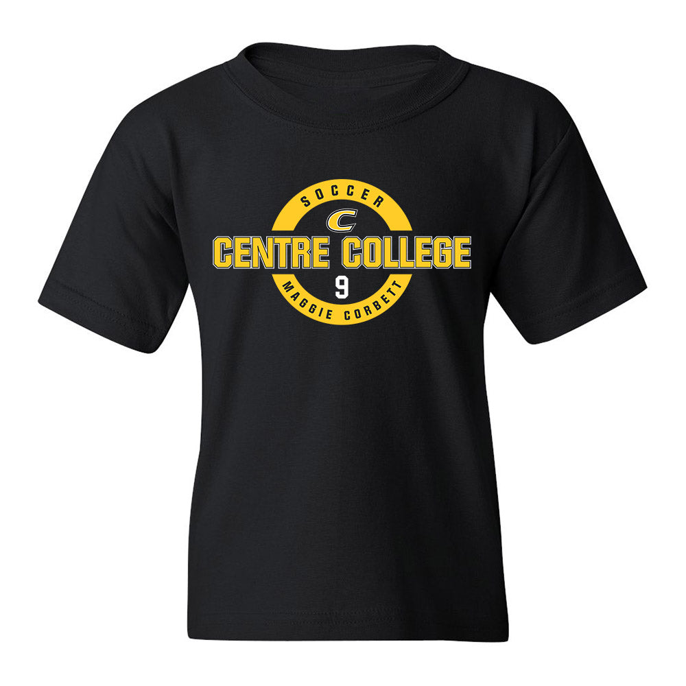 Centre College - NCAA Women's Soccer : Maggie Corbett - Black Classic Fashion Youth T-Shirt