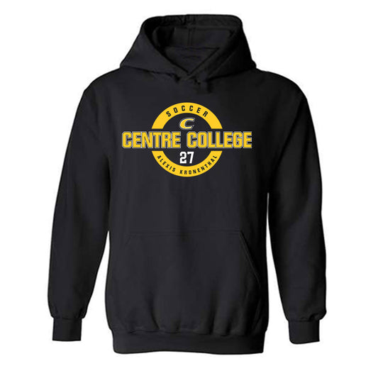 Centre College - NCAA Women's Soccer : Alexis Kronenthal - Black Classic Fashion Shersey Hooded Sweatshirt