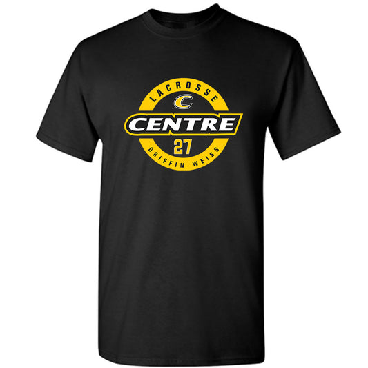 Centre College - NCAA Men's Lacrosse : Griffin Weiss - Black Classic Fashion Shersey Short Sleeve T-Shirt