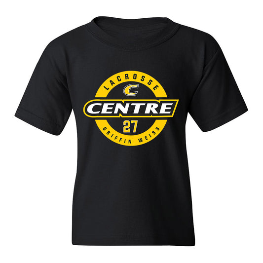 Centre College - NCAA Men's Lacrosse : Griffin Weiss - Black Classic Fashion Shersey Youth T-Shirt