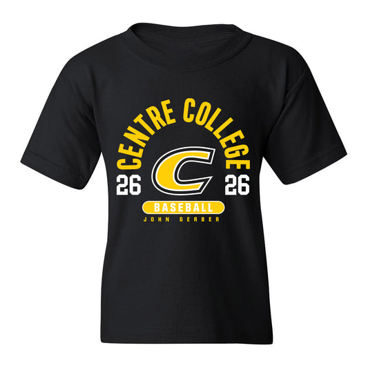 Centre College - NCAA Baseball : John Gerber - Black Classic Fashion Youth T-Shirt