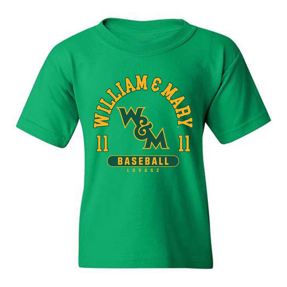 William & Mary - NCAA Baseball : Carter Lovasz - Green Classic Fashion Youth T-Shirt