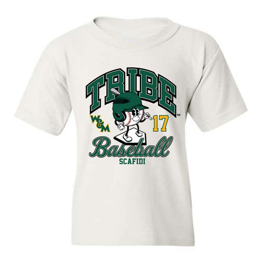 William & Mary - NCAA Baseball : Witt Scafidi - White Fashion Shersey Youth T-Shirt