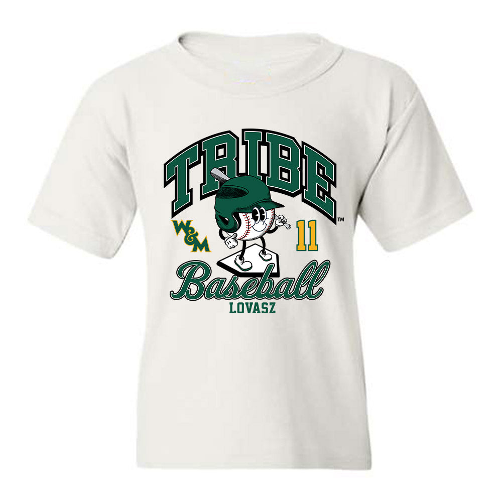 William & Mary - NCAA Baseball : Carter Lovasz - White Classic Youth T-Shirt