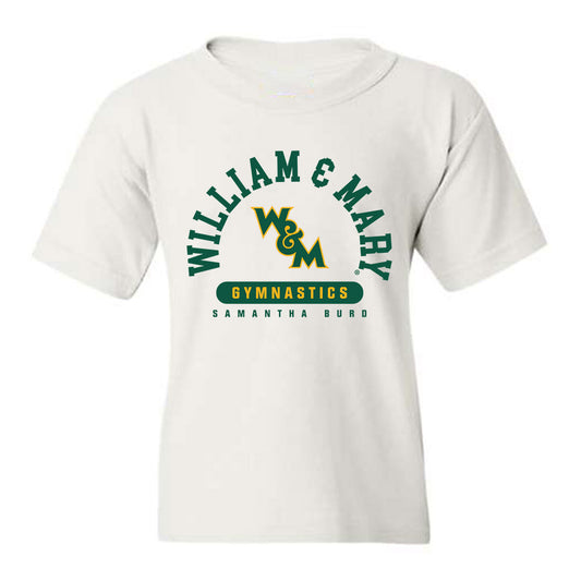 William & Mary - NCAA Women's Gymnastics : Samantha Burd - White Classic Fashion Shersey Youth T-Shirt