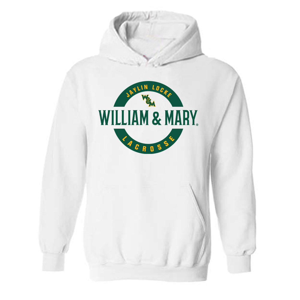 William & Mary - NCAA Women's Lacrosse : Jaylin Locke - White Classic Fashion Hooded Sweatshirt