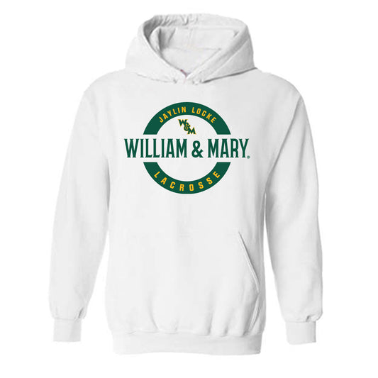William & Mary - NCAA Women's Lacrosse : Jaylin Locke - White Classic Fashion Hooded Sweatshirt