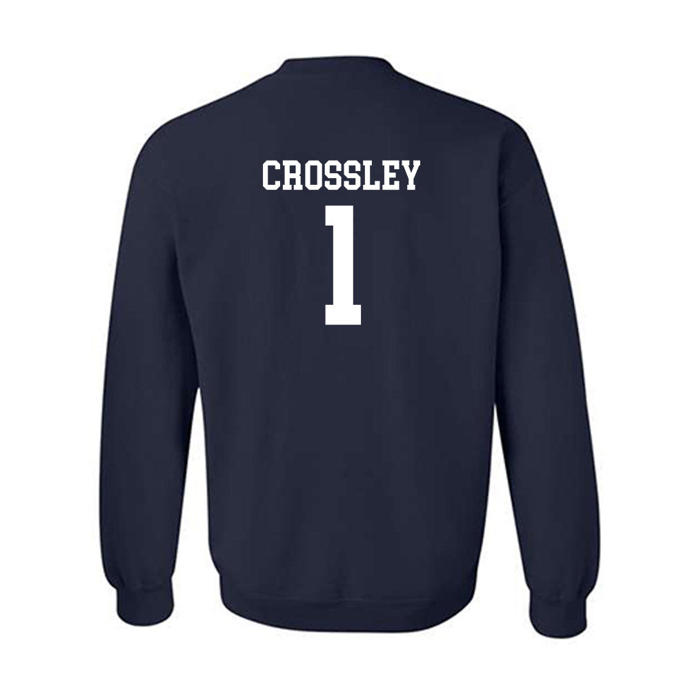 SMU - NCAA Football : Brandon Crossley - Navy Classic Shersey Sweatshirt