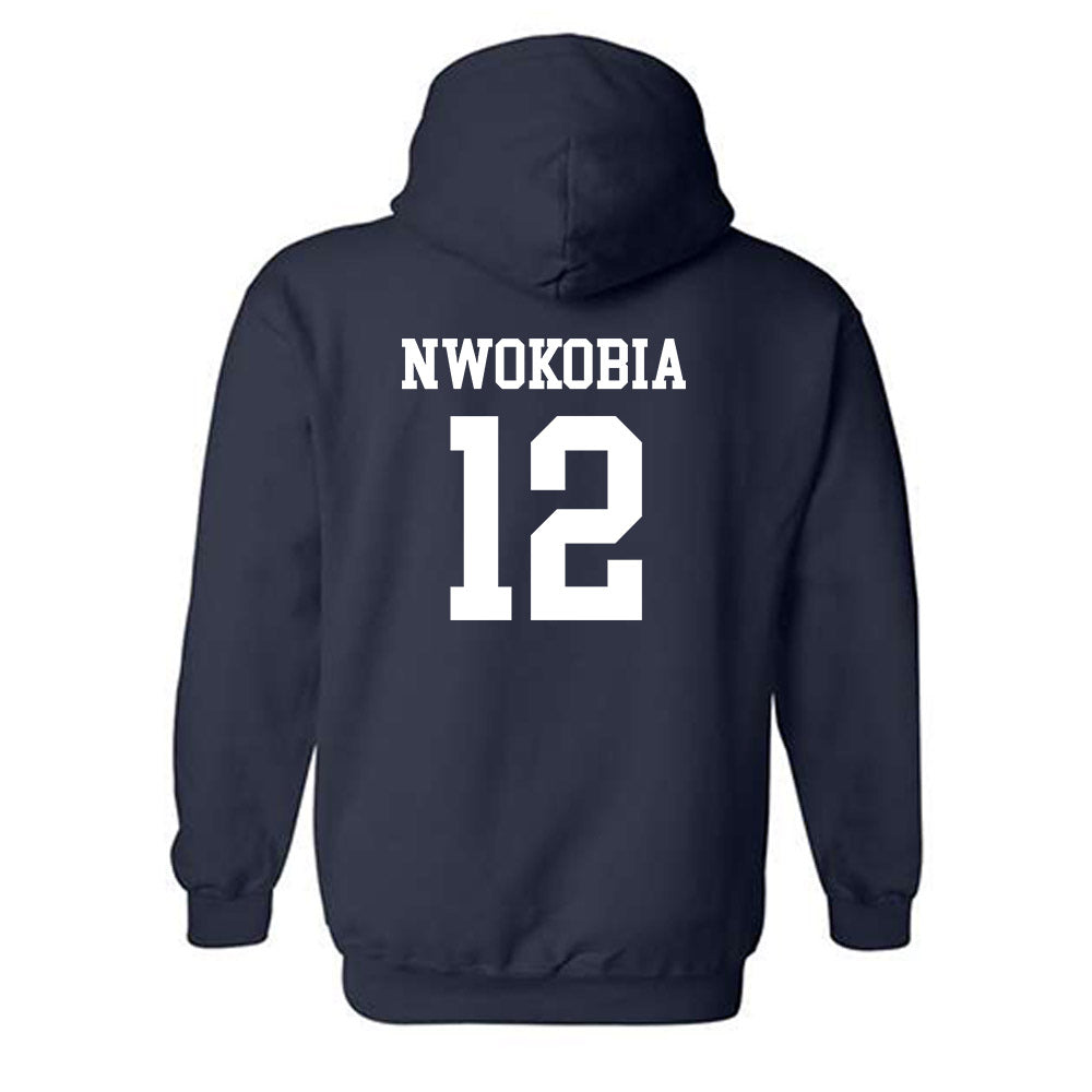 SMU - NCAA Football : Isaiah Nwokobia - Navy Classic Shersey Hooded Sweatshirt