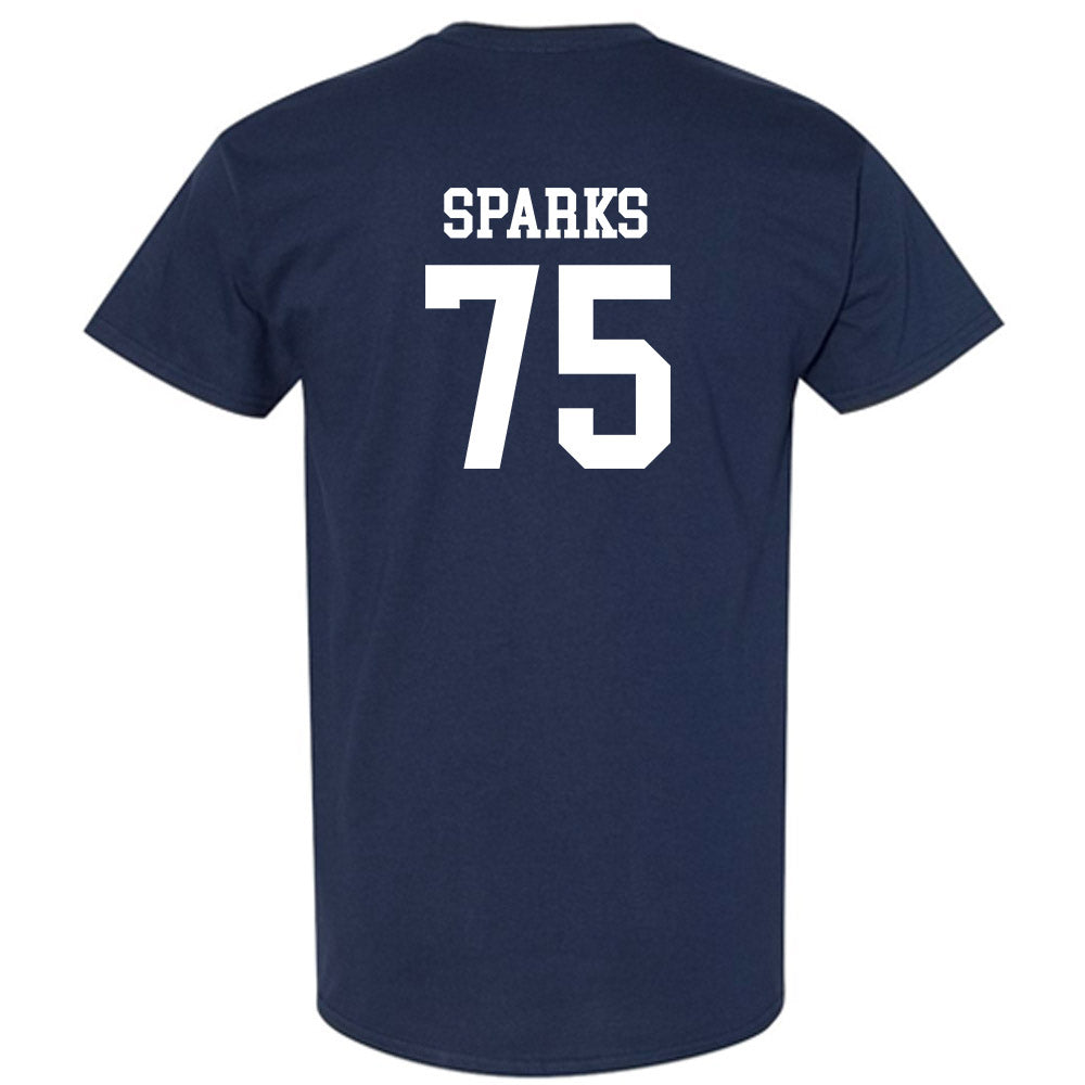SMU - NCAA Football : Ben Sparks - Navy Classic Shersey Short Sleeve T-Shirt