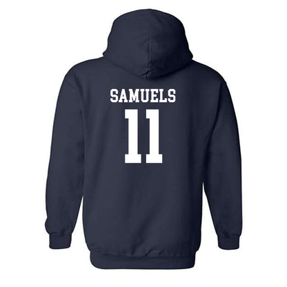 SMU - NCAA Football : Je'lin Samuels - Navy Classic Shersey Hooded Sweatshirt