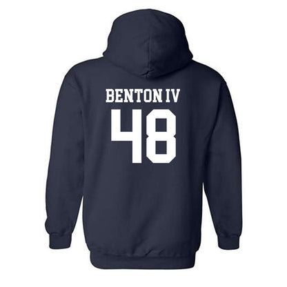SMU - NCAA Football : Will Benton IV - Navy Classic Shersey Hooded Sweatshirt