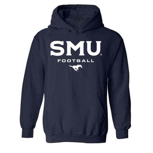 SMU - NCAA Football : Brandon Crossley - Navy Classic Shersey Hooded Sweatshirt
