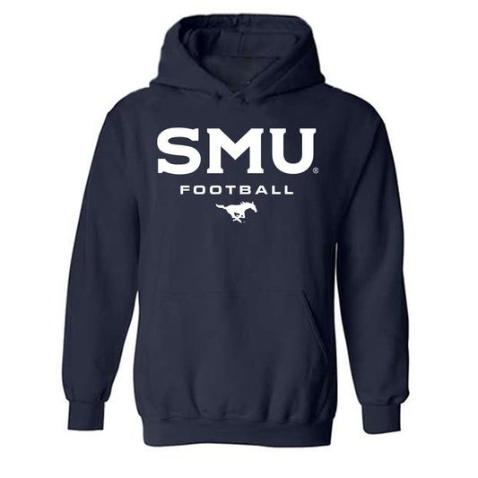 SMU - NCAA Football : Kam Allen - Navy Classic Shersey Hooded Sweatshirt