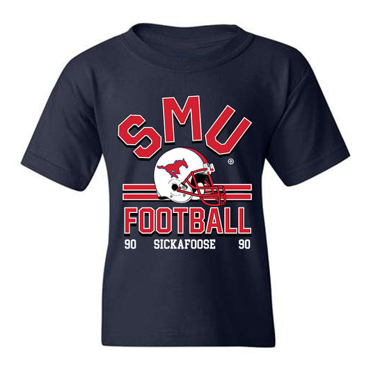 SMU - NCAA Football : Alex Sickafoose - Navy Classic Fashion Shersey Youth T-Shirt