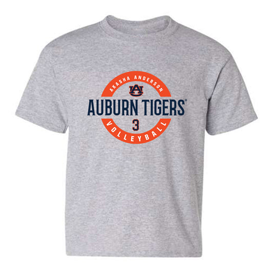 Auburn - NCAA Women's Volleyball : Akasha Anderson - Grey Classic Fashion Shersey Youth T-Shirt