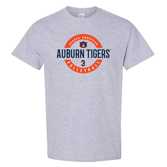 Auburn - NCAA Women's Volleyball : Akasha Anderson - Grey Classic Fashion Shersey Short Sleeve T-Shirt