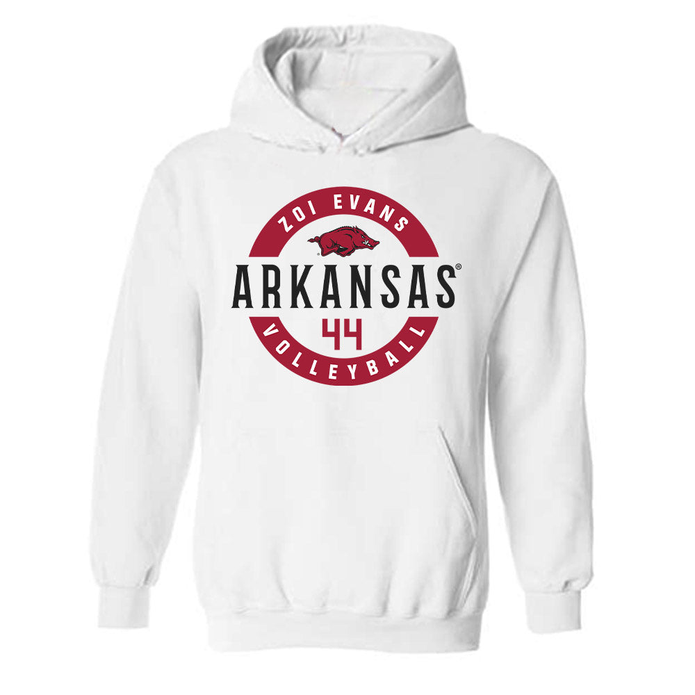 Arkansas - NCAA Women's Volleyball : Zoi Evans - Classic Fashion Shersey Hooded Sweatshirt