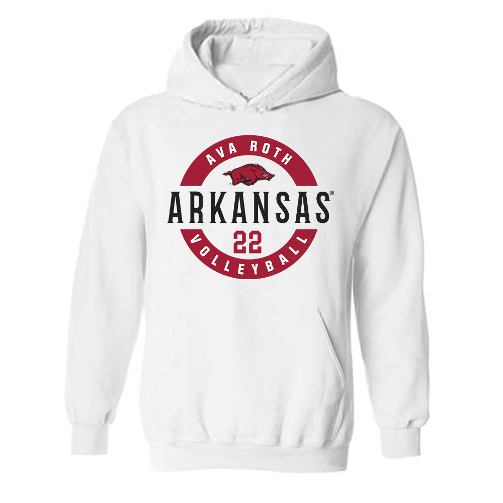 Arkansas - NCAA Women's Volleyball : Ava Roth - Classic Fashion Shersey Hooded Sweatshirt