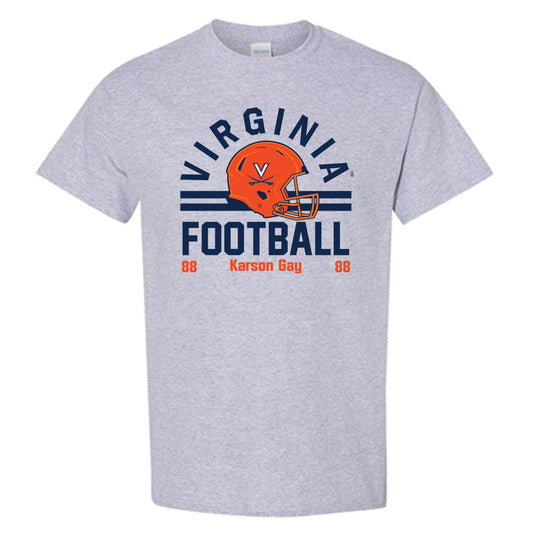 Virginia - NCAA Football : Karson Gay - Grey Classic Fashion Shersey Short Sleeve T-Shirt